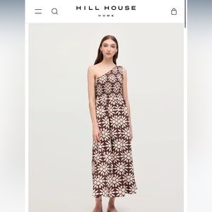 Hill House Thea Nap Dress in Chocolate Shell Mosiac Crepe,  size XS